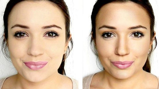 Prije i poslije konturiranja lica
