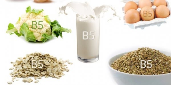 Lista de productos con vitamina B5. La proporción de contenido vitamínico