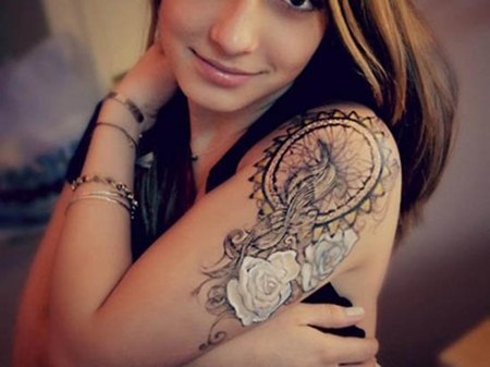 Tatuointi tyttöjen käsivarteen. Valokuvat, luonnokset, piirustukset käsivarren tatuoinnista