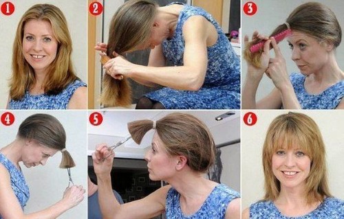 Tangga Potongan Rambut untuk rambut panjang dan sederhana. Foto bagaimana cara memotong rambut