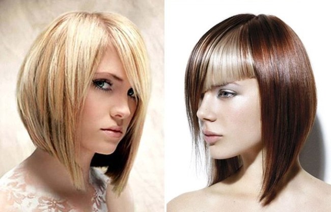 Fryzury damskie dla średnich włosów z grzywką. Zdjęcie modnych fryzur na jasne, ciemne, rude włosy