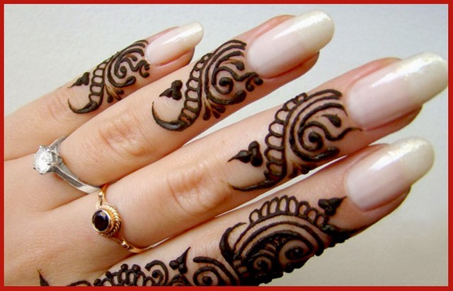 Kresby na ruce s hennou, tetování mehendi pro začátečníky, lehké skici, vzory. Fotka