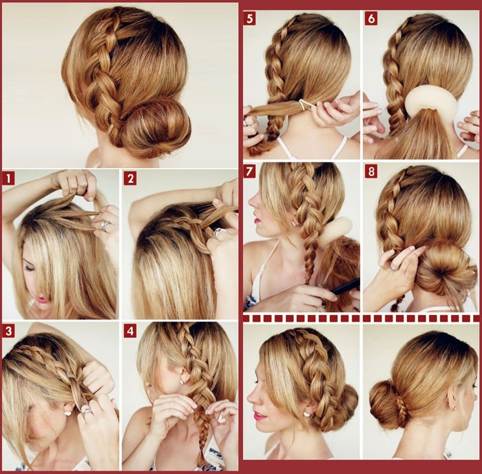 Frizurák hosszú haj egyszerű csináld magad, fotó, elülső és hátsó nézet