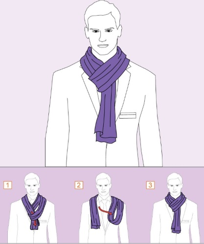 Wie schön, einen Schal um den Hals zu binden. Wege für Frauen und Männer, Fotos und Videos
