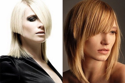Talls de cabell asimètrics de moda per a cabells mitjans. Com fer-ho pas a pas, com es veuen la part davantera i la posterior. Foto i vídeo