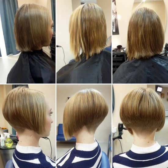 A bob on a leg with lengthening: with bangs, on one side, on the side, for thin, straight and curly hair. Suitable for whom, how to cut and style. A photo