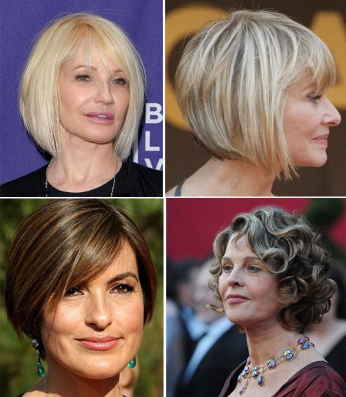 Föryngrande frisyrer för kvinnor efter 50-55 år: fashionabelt kort, medelstort, långt hår från Evelina Khromchenko. Ett foto
