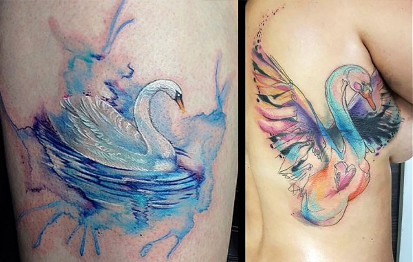 Tatuaggio di uccelli - significato per i tatuaggi delle ragazze di un'aquila, un falco, una colomba, una rondine, un gufo, uno stormo di uccelli. Foto e schizzi