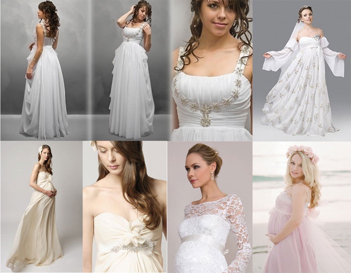 Vestidos de noche para la boda para la novia: simple, encaje, y la silueta, pez, para el pleno, azul, blanco, rosa. Foto de opciones de moda.