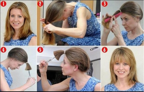 Aprimament del cabell, abans i després de les fotos. Com es pot fer per arrissar curts fins i fins a tota la longitud quan es talla, com es veu, a qui li convé