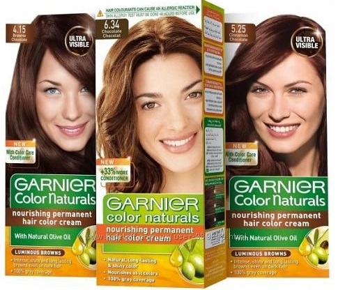 Ljusbrun hårfärgfärg Garnier, Estelle, Loreal, Kapus, Palet, Igor. Palett, foto på hår
