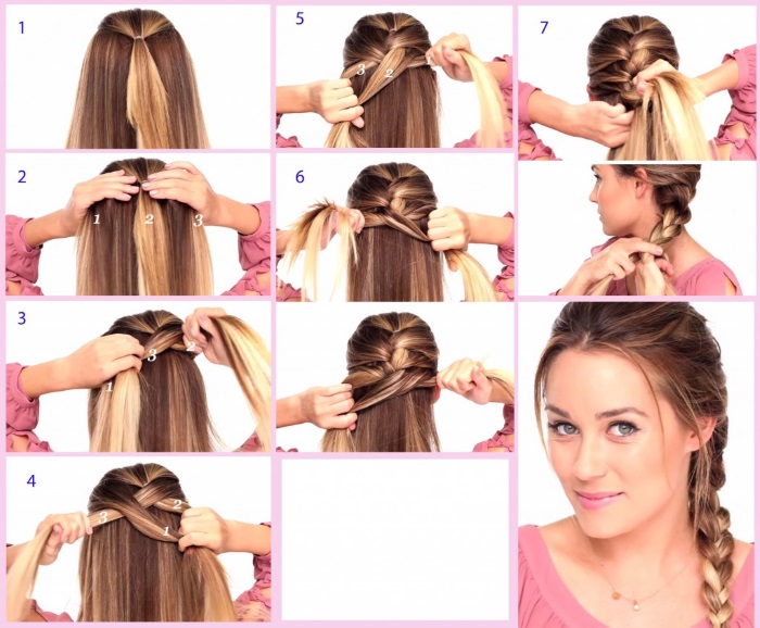 Einfache Schulfrisuren für langes, mittleres und kurzes Haar für Sie in 5 Minuten. Schritt-für-Schritt-Anleitung mit Fotos