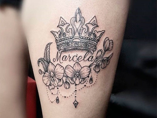 Kruna tetovaža na ruci za djevojčice, na zglobu. Značenje, skice, fotografije. Dekodiranje krune slovima A, K, B, E, M