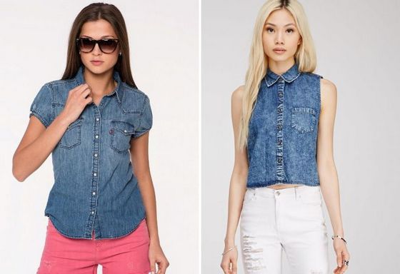 Moteriški džinsiniai marškiniai: stiliai, ką dėvėti. Madingi lankai 2020 m., Nuotraukos ir vaizdai