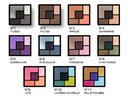 Oční stíny Yves Saint Laurent (Yves Saint Laurent): 5 barev, tekutá, mono, odnushki, matná. Barevná paleta, recenze