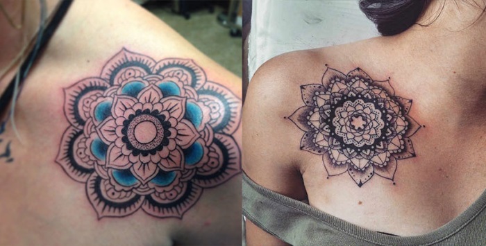 Mandala tatuering: vad är det, funktioner, mening, hur det påverkar livet, var man ska göra det