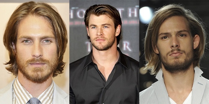 Miesten pitkät hiukset. Kuvia muodikkaista ajeltuilla temppeleillä, sivuilla, otsatukkailla, viileillä ja tyylikkäillä