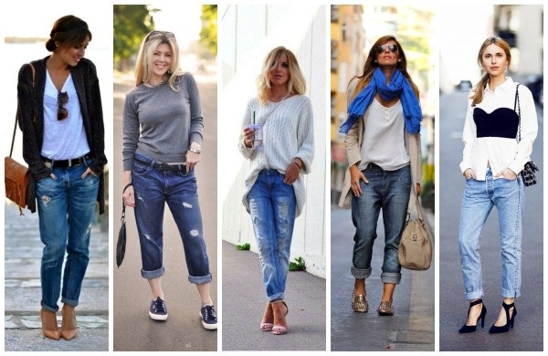Apa yang perlu dipakai dengan seluar jeans wanita biru. Foto dengan pinggang tinggi, pinggang tinggi, koyak. Imej dan idea yang bergaya