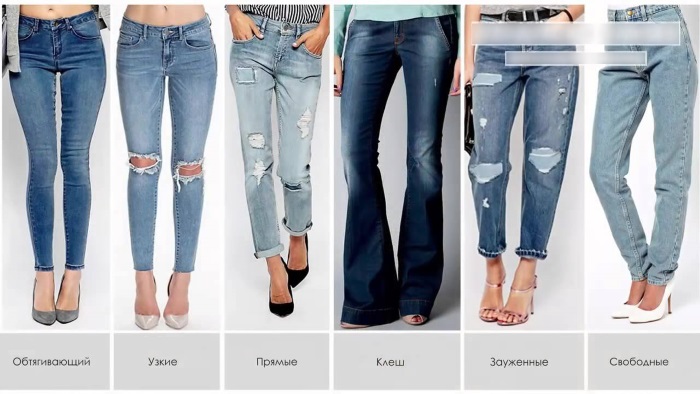 Qué llevar con jeans de mujer azul. Foto con cintura alta, cintura alta, rasgada. Imágenes e ideas de moda