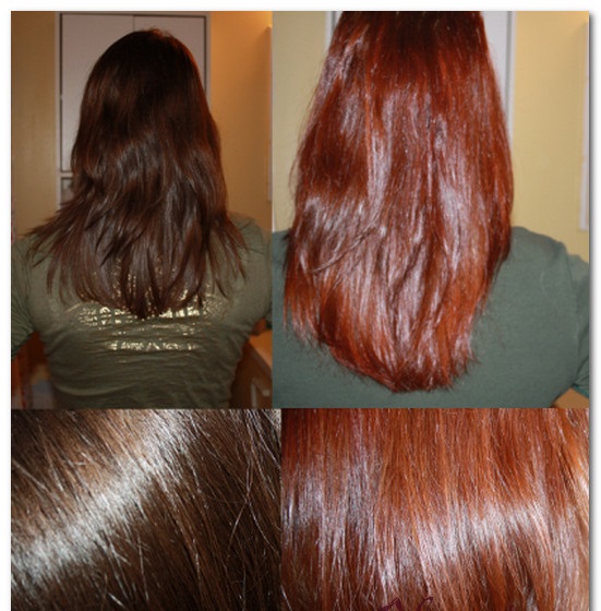 Haarfarbe Mahagoni. Fotos und Schatten: dunkel und hell. Haarfärbemittel