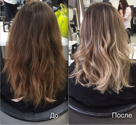 Coloración del cabello en dos colores: parte superior oscura, parte inferior clara, parte superior clara, parte inferior oscura. Instrucción y foto