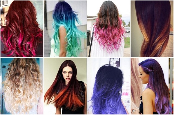 Haarfärbung in zwei Farben: dunkles Oberteil, helles Unterteil, helles Oberteil, dunkles Unterteil. Anleitung und Foto