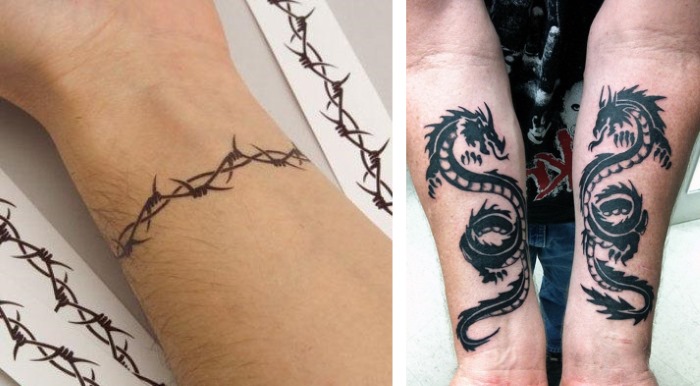 Tatuiruotė ant riešo vyrams. Nuotraukos, eskizai, tatuiruočių reikšmės