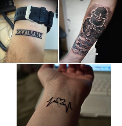 Tatuatge al canell per a home. Fotos, esbossos, significats de tatuatges
