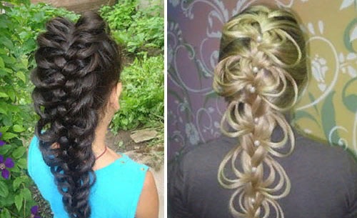 Vävning av flätor för långt hår. Frisyrer för flickor till skolan, grekiska, voluminösa, franska flätor