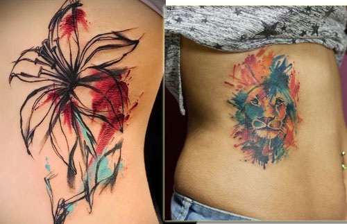 Tetovaže na rebrima (sa strane) djevojčica. Ideje, fotografije, skice, značenje i opis