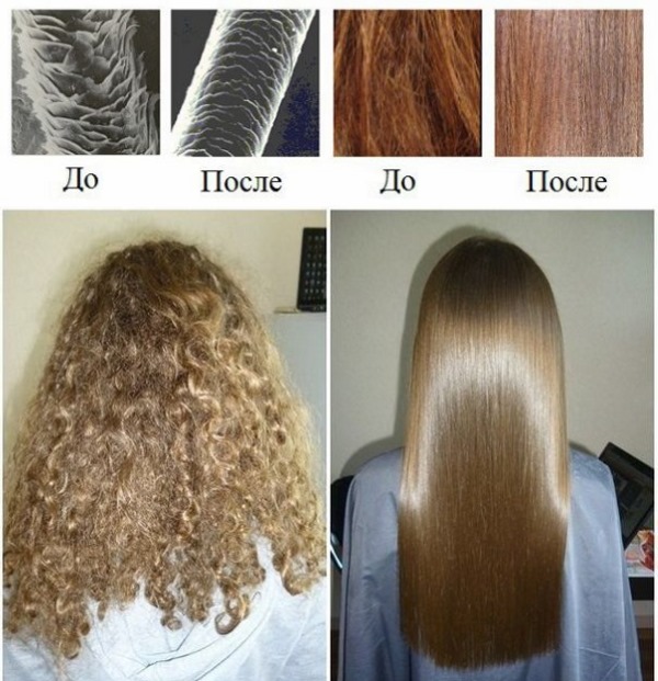 Keratin Haarglättung: Vor- und Nachteile, Konsequenzen. Wie und mit welchen Mitteln. Foto der Ergebnisse