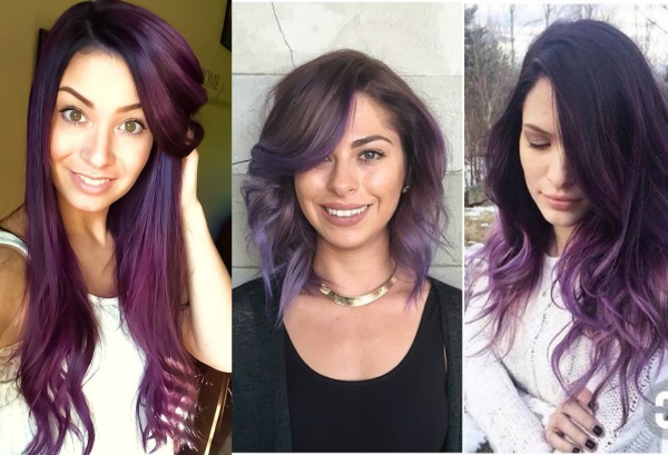 Violeta matu krāsa. Foto, kurš ir piemērots, kā izvēlēties toni un krāsu. Krāsas