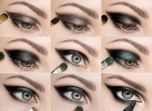 Makijaż na zielone oczy i ciemne włosy, jasne, rude, na co dzień, na ślub. Instrukcja krok po kroku
