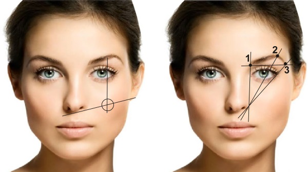 Maquillaje de ojos para la etapa de agrandamiento de los ojos, relacionado con la edad, con párpados caídos, flechas. Paso a paso, foto