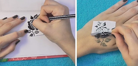 Kā veikt īslaicīgu tetovējumu 2 nedēļas, 3 mēnešus, izmantojot acu zīmuli, printeri, hennu, pildspalvu