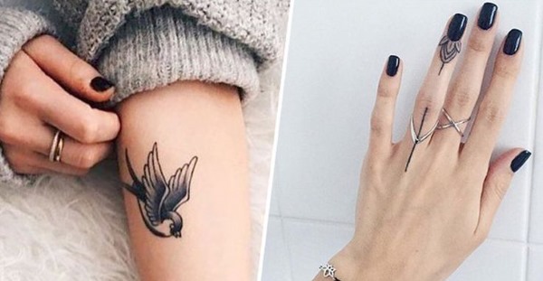Szkice małych tatuaży dla dziewczynek na nadgarstku, ramieniu, nodze o znaczeniu, znaczeniu rysunków