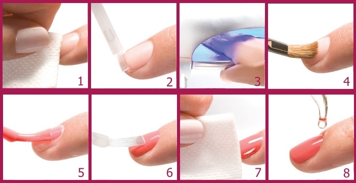 Pomysły na różowy manicure na krótkie paznokcie. Zdjęcie, projekt z dżetów, wzór, wcieranie, żel do polerowania