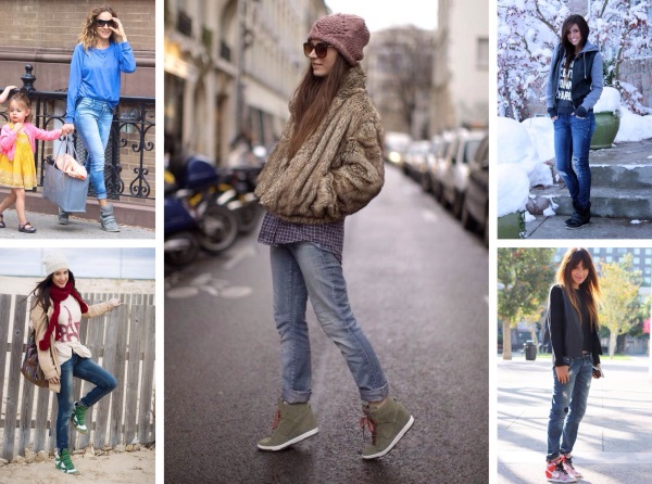 Jak nosit boty s džínami pro ženy. Fotografie módních obrázků