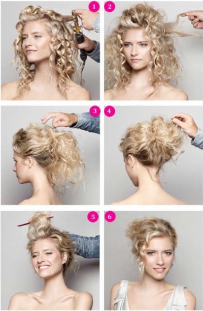 Wie Sie Ihre Haare mit einem Bügeleisen locken. Professionelles Styling für mittellanges bis langes Haar. Ein Foto