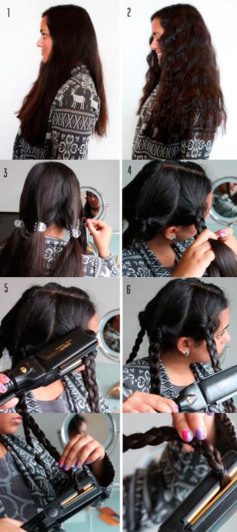 Cómo rizar tu cabello con una plancha. Peinado profesional para cabello medio a largo. Una fotografía