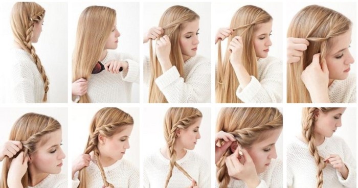 Fácil peinado para cabello medio en 5 minutos. Foto como hacerlo paso a paso en casa.