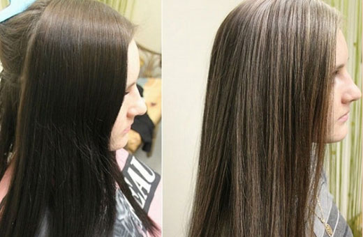 تسليط الضوء بشكل متكرر على الشعر الداكن مع درجة لون رماد. من هو ، تقنية ، صورة