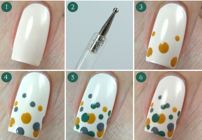 Manucure pour ongles courts, conception simple de vernis gel. À la mode et créative, des idées