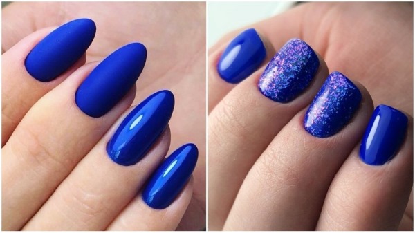Wzory do manicure w kolorze niebieskim. Zdjęcia nowości 2020 z lakierem hybrydowym, francuskim, z połyskiem, przecieraniem, wzorem na paznokciach