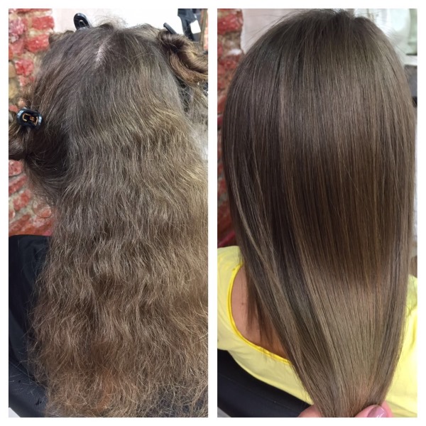 Color cabell castany clar natural. Fotos abans i després de tacar, a qui s’adapta