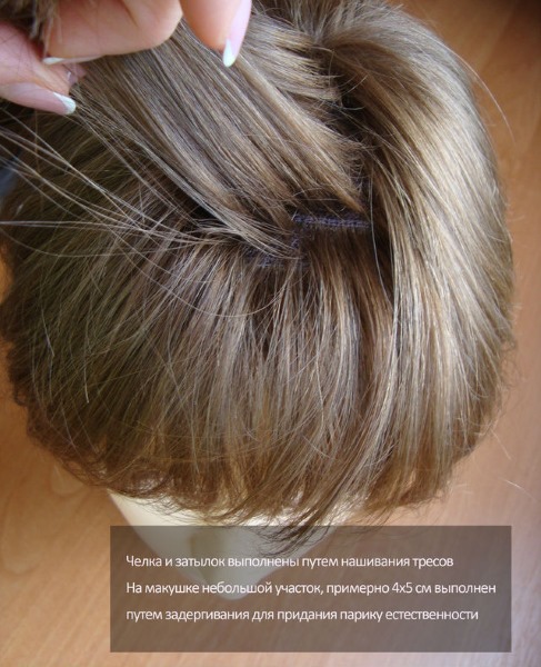 باروكات الشعر الطبيعي للنساء مع تقليد فروة الرأس. الصور والأسعار