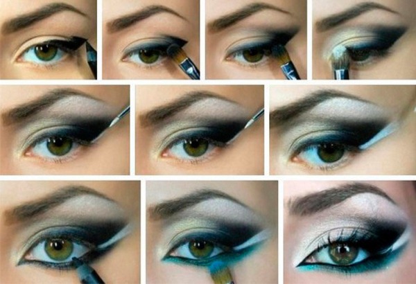 Šminka s produženim trepavicama za smeđe, zelene, plave, sive oči. Kako napraviti korak po korak fotografijom