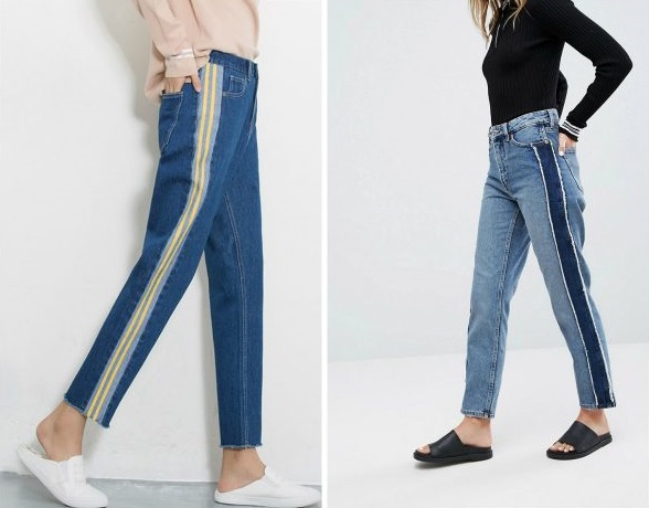 Jeans de mujer con rayas. De moda o no este año, qué ponerse, foto.