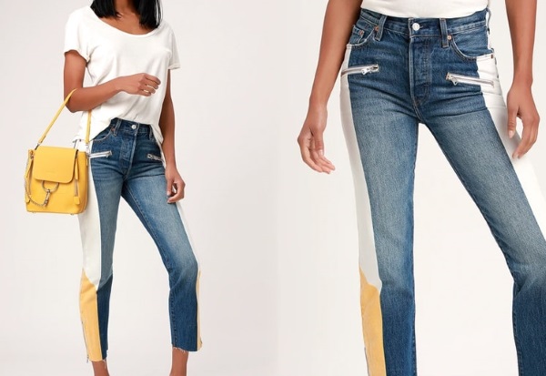 Jeans de mujer con rayas. De moda o no este año, qué ponerse, foto.