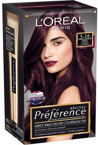 Ruskea-violetti hiusväri. Valokuvat, maalit, kuka sopii, värjäysohjeet